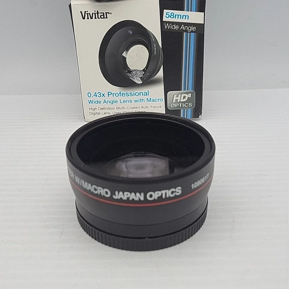 Vivitar 0.43X Professional Wide Angle Lens w/ Macro 58mm HD4 Optics‎ ✅ Open Box